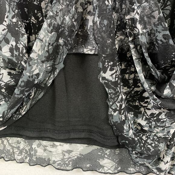 Womens Abstract Floral Mesh Midi Skirt Dark Romantic Fairy Grunge Office Church - Picture 4 of 13